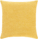 Paulding Textured Yellow Cotton Square Throw Pillow - Ornate Home