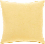 Paulding Textured Yellow Cotton Square Throw Pillow - Ornate Home