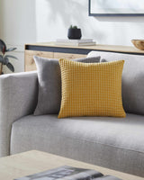Paulding Textured Yellow Cotton Square Throw Pillow - Ornate Home