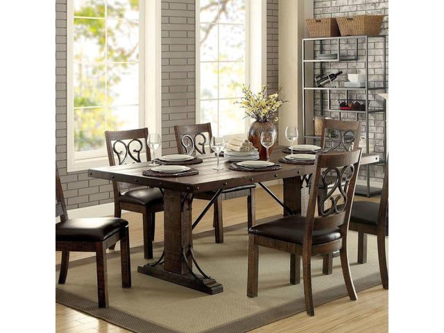 Paulina  Rustic Walnut/Espresso  Dining Table - Ornate Home