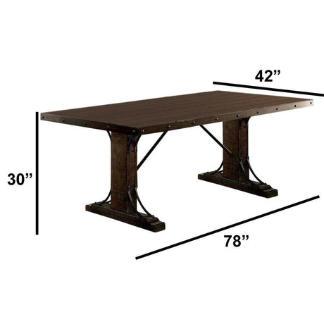 Paulina  Rustic Walnut/Espresso  Dining Table - Ornate Home