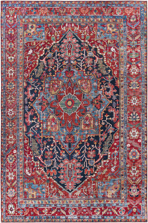 Pauline Red Medallion Performance Rug - Ornate Home