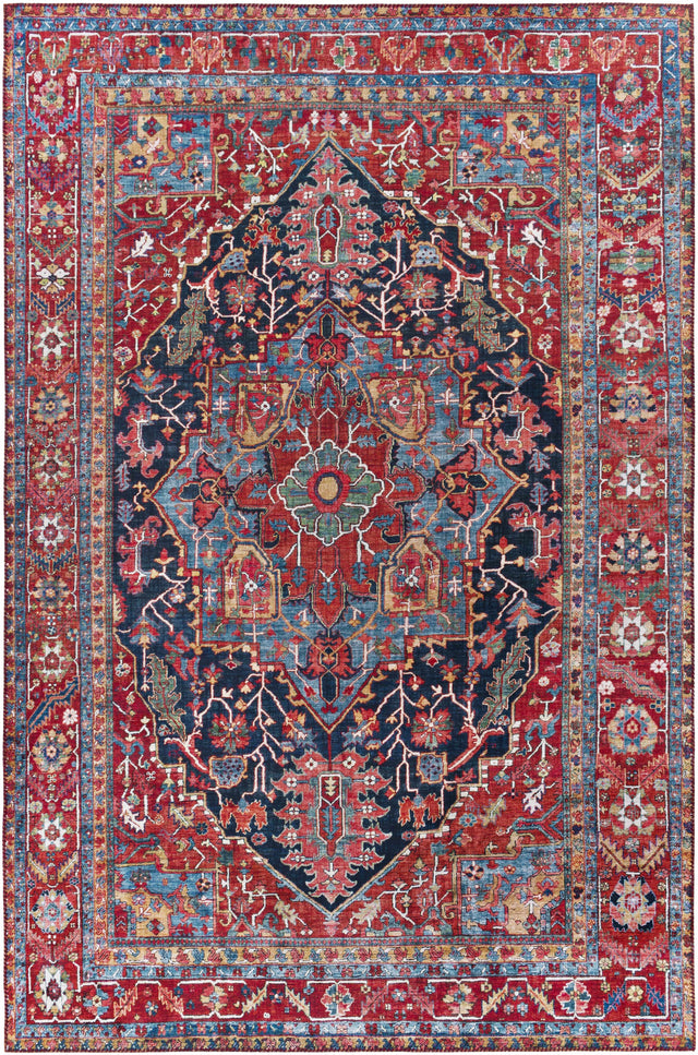 Pauline Red Medallion Performance Rug - Ornate Home