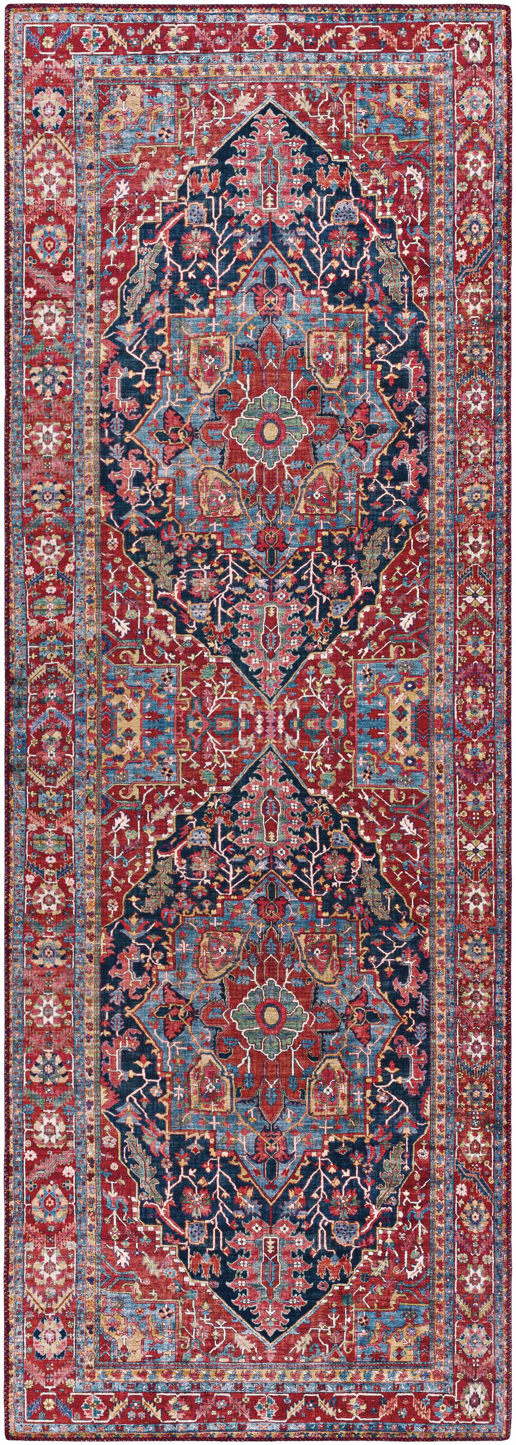 Pauline Red Medallion Performance Rug - Ornate Home