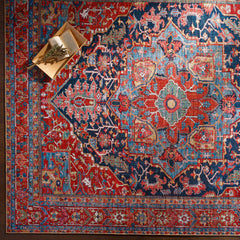 Pauline Red Medallion Performance Rug - Ornate Home