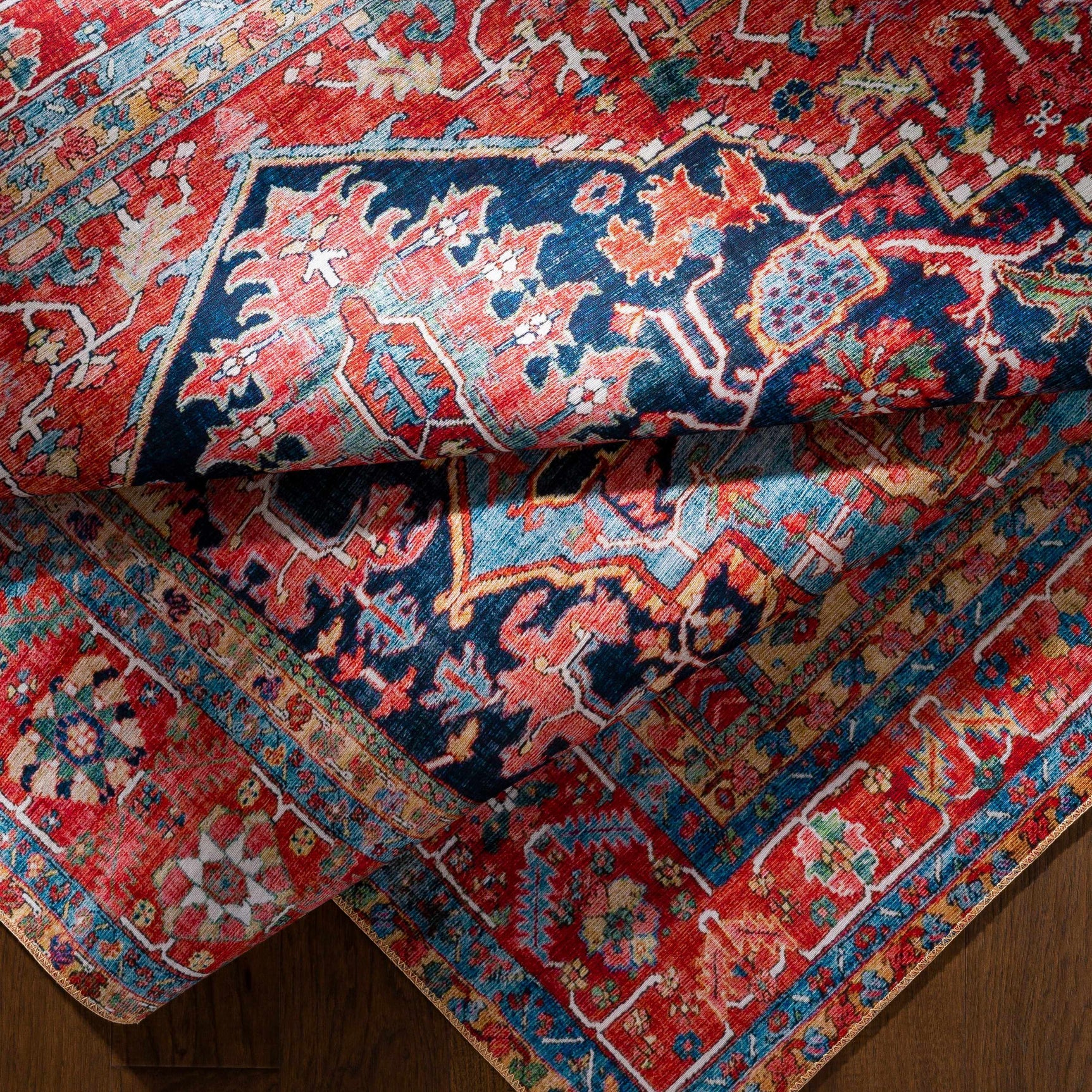 Pauline Red Medallion Performance Rug - Ornate Home