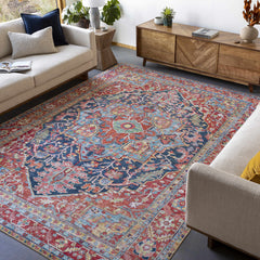 Pauline Red Medallion Performance Rug - Ornate Home
