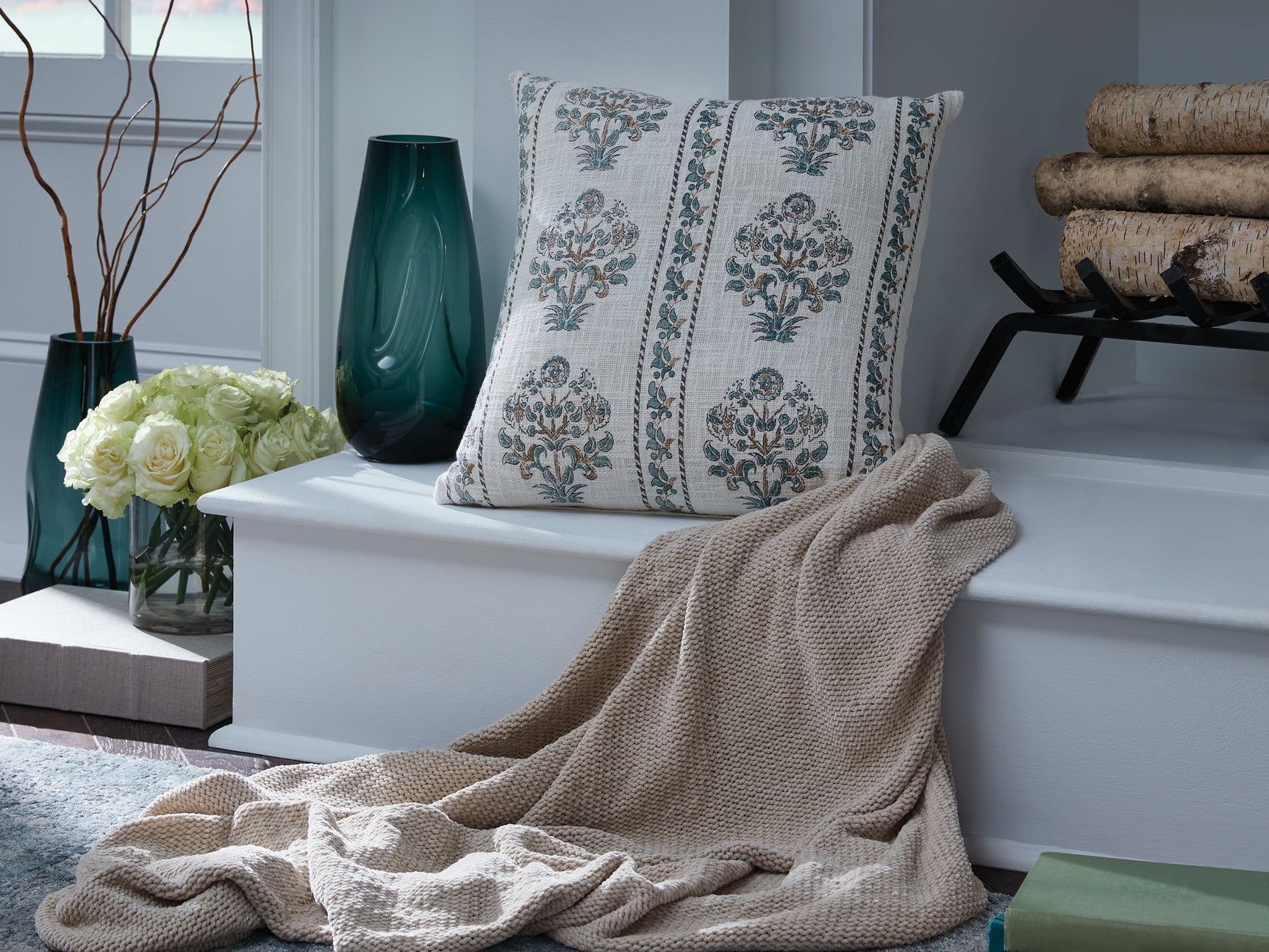 Paulmour Ivory/Green/Brown Pillow - Ornate Home