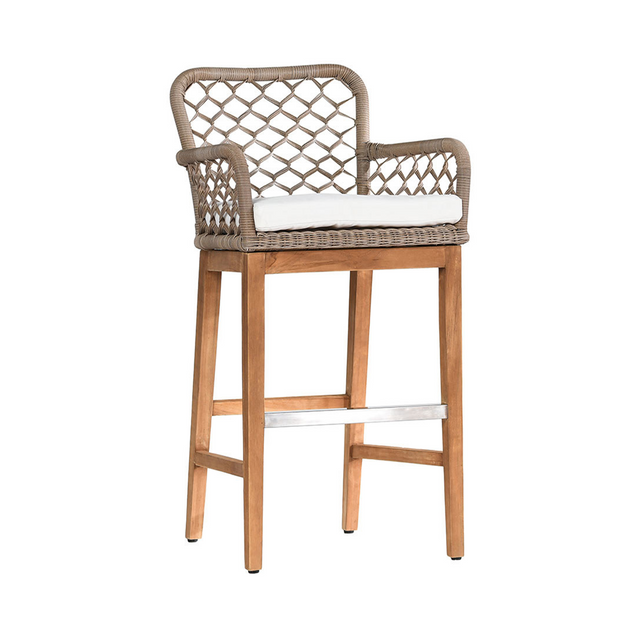 Paulo Gray Outdoor Bar Stool - Ornate Home