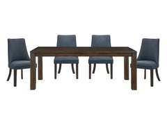 Paulson Dark Walnut/Blue Gray 5-Piece Dining Table Set - Ornate Home