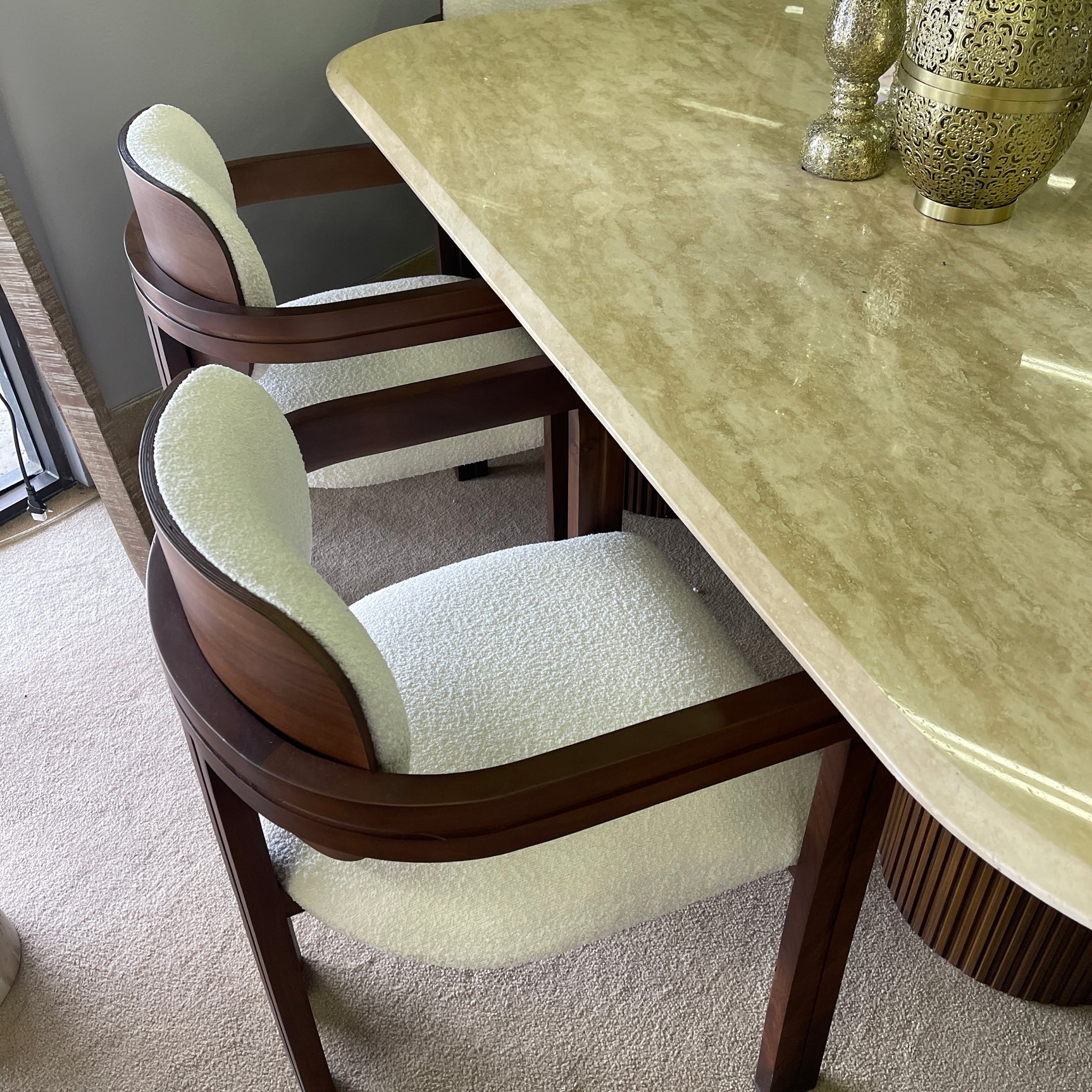 Pauma Walnut & Beige Dining Room Chair (Set of 2) - Ornate Home