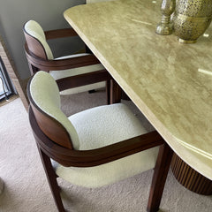 Pauma Walnut & Beige Dining Room Chair (Set of 2) - Ornate Home