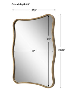 Pavia Gold Curvy Vanity Mirror - Ornate Home