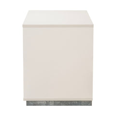 Pavira Stone 1-Drawer Nightstand with LED Lights - Ornate Home