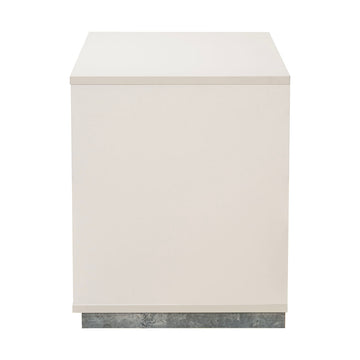 Pavira Stone 1-Drawer Nightstand with LED Lights - Ornate Home