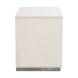 Pavira Stone 1-Drawer Nightstand with LED Lights - Ornate Home