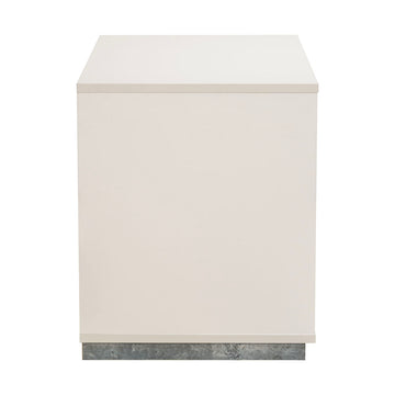 Pavira Stone 1-Drawer Nightstand with LED Lights - Ornate Home