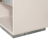 Pavira Stone 1-Drawer Nightstand with LED Lights - Ornate Home