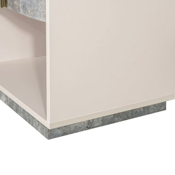 Pavira Stone 1-Drawer Nightstand with LED Lights - Ornate Home
