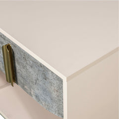 Pavira Stone 1-Drawer Nightstand with LED Lights - Ornate Home