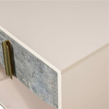 Pavira Stone 1-Drawer Nightstand with LED Lights - Ornate Home
