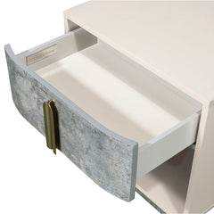 Pavira Stone 1-Drawer Nightstand with LED Lights - Ornate Home
