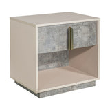 Pavira Stone 1-Drawer Nightstand with LED Lights - Ornate Home