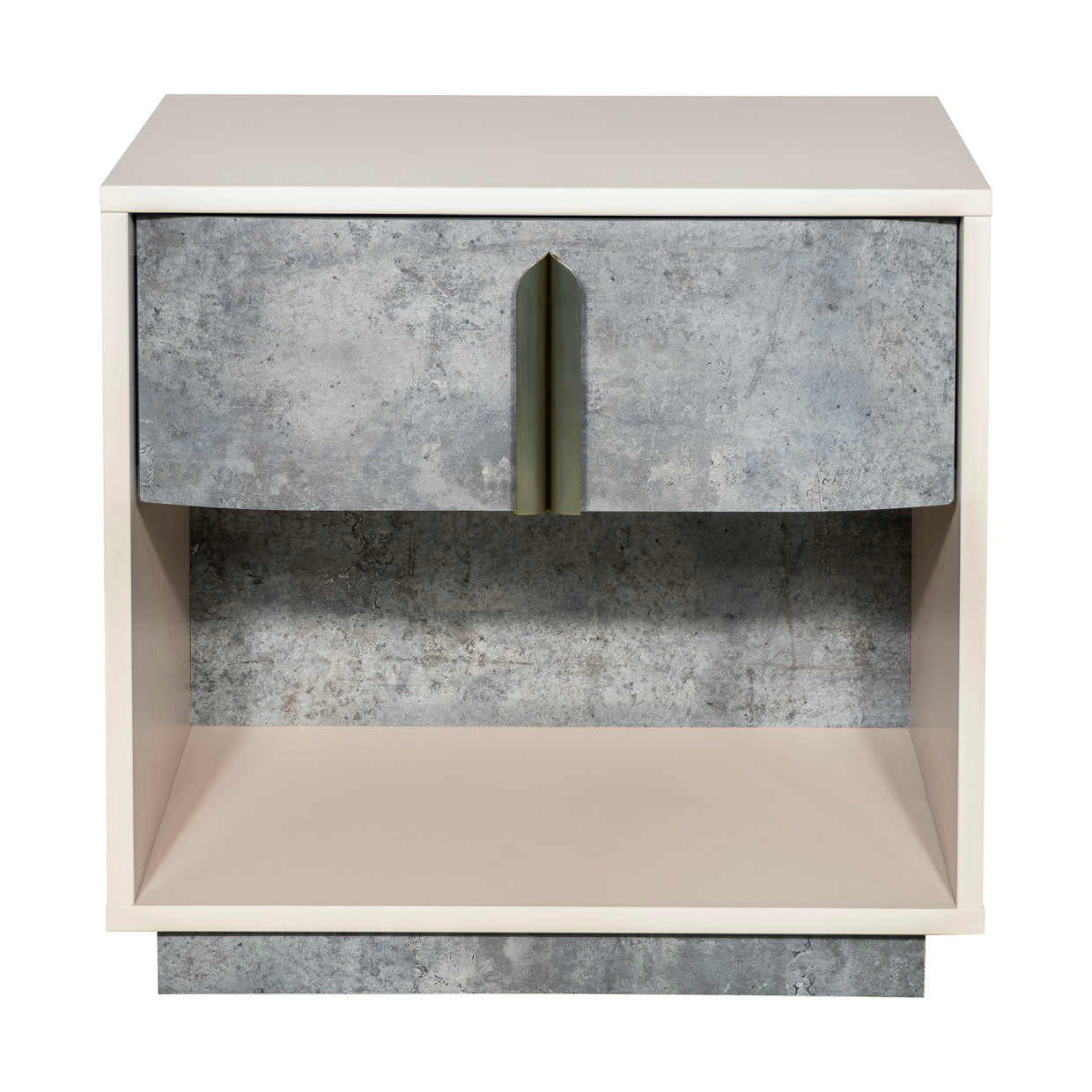 Pavira Stone 1-Drawer Nightstand with LED Lights - Ornate Home
