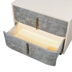 Pavira Stone 2-Drawer Nightstand - Ornate Home
