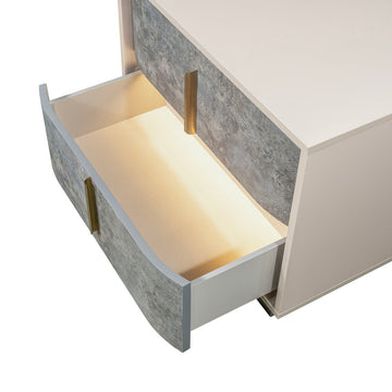 Pavira Stone 2-Drawer Nightstand - Ornate Home