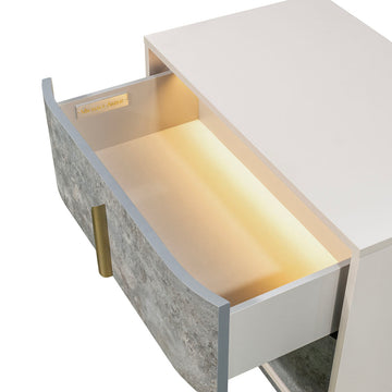 Pavira Stone 2-Drawer Nightstand - Ornate Home