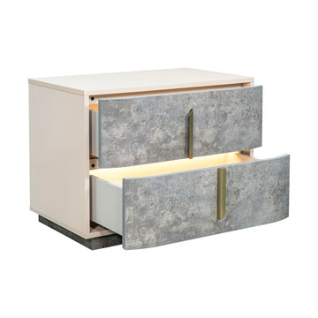 Pavira Stone 2-Drawer Nightstand - Ornate Home