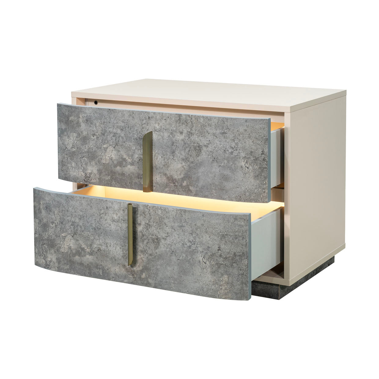 Pavira Stone 2-Drawer Nightstand - Ornate Home