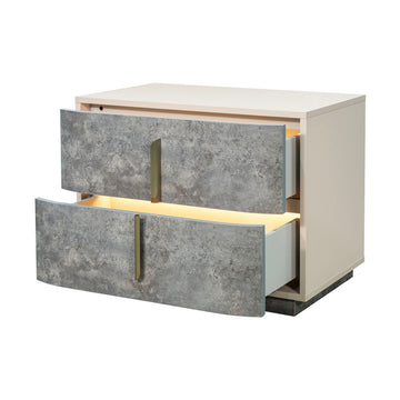 Pavira Stone 2-Drawer Nightstand - Ornate Home