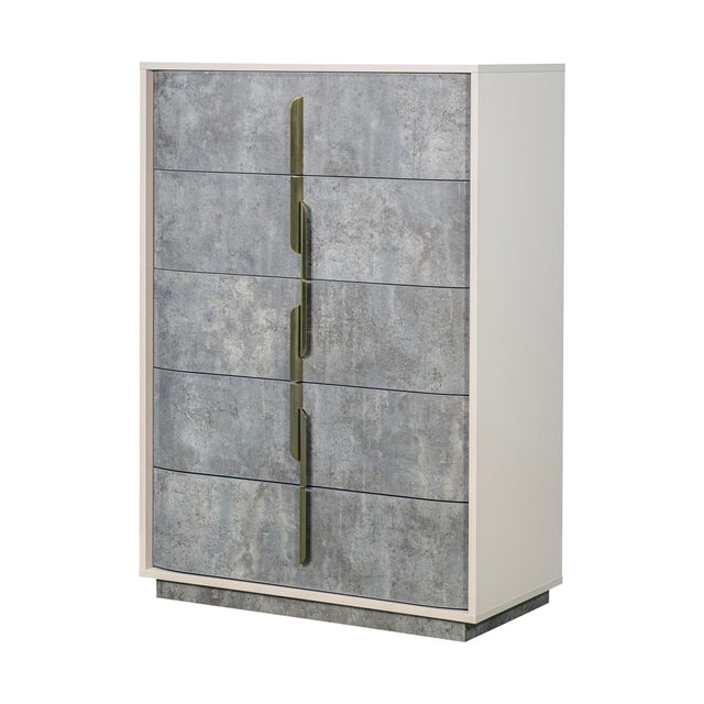 Pavira Stone 5-Drawer Chest - Ornate Home