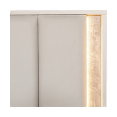 Pavira Stone/Taupe Bed with LED Lights - Ornate Home