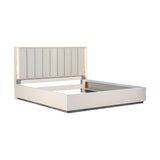 Pavira Stone/Taupe Bed with LED Lights - Ornate Home