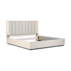 Pavira Stone/Taupe Bed with LED Lights - Ornate Home