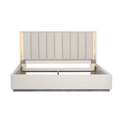 Pavira Stone/Taupe Bed with LED Lights - Ornate Home