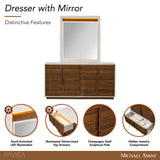 Pavira Walnut Dresser with Mirror