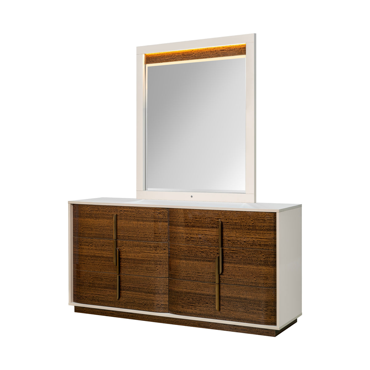 Pavira Walnut Dresser with Mirror