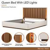 Pavira Walnut/Espresso Eastern King Bed with LED Lights