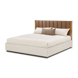 Pavira Walnut/Espresso Eastern King Bed with LED Lights