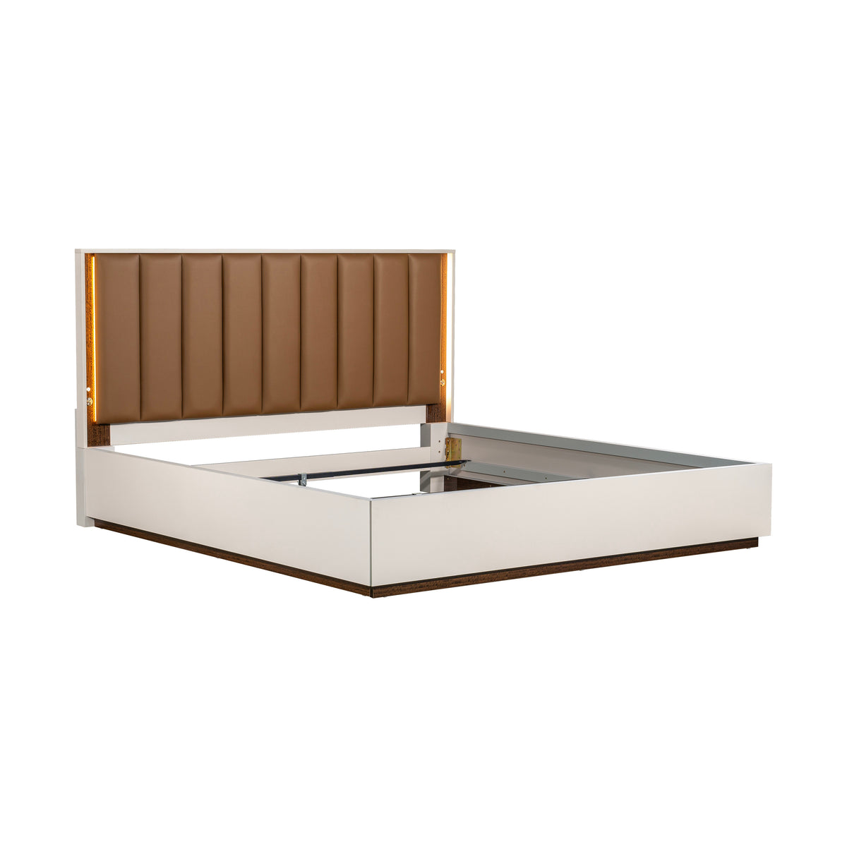 Pavira Walnut/Espresso Eastern King Bed with LED Lights