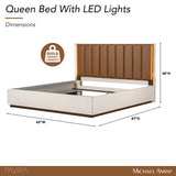 Pavira Walnut/Espresso Eastern King Bed with LED Lights