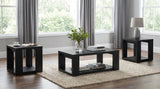 Pavone Black Coffee Table Set - Ornate Home
