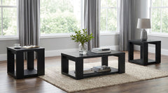 Pavone Black Coffee Table Set - Ornate Home
