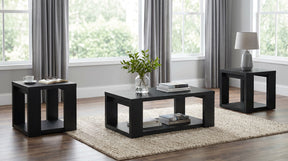 Pavone Black Coffee Table Set - Ornate Home
