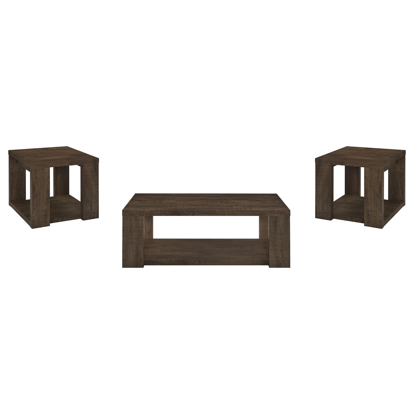 Pavone Dark Rustic Mango Coffee Table Set - Ornate Home