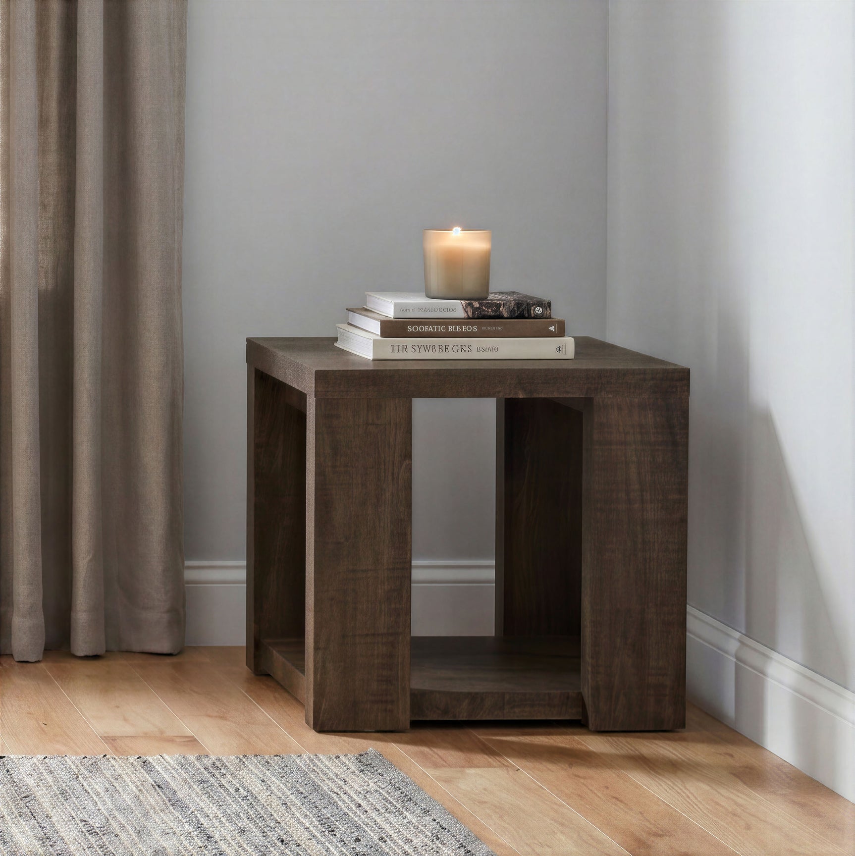 Pavone Dark Rustic Mango End Table - Ornate Home